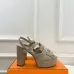 Hermes Style Platform Sandals with H Buckleamp; Tassel 10cm Heel #A66240
