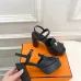 Hermes Style Platform Sandals with H Buckleamp; Tassel 10cm Heel #A66241
