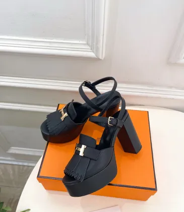 Hermes Style Platform Sandals with H Buckle & Tassel 10cm Heel #A66241 Hermes Style Platform Sandals with H Buckle & Tassel 10cm Heel #A66241