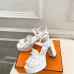 Hermes Style Platform Sandals with H Buckleamp; Tassel 10cm Heel #A66242
