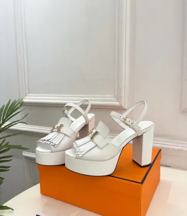 Hermes Style Platform Sandals with H Buckle & Tassel 10cm Heel #A66242 Hermes Style Platform Sandals with H Buckle & Tassel 10cm Heel #A66242