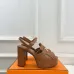 Hermes Style Platform Sandals with H Buckleamp; Tassel 10cm Heel #A66243