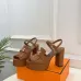 Hermes Style Platform Sandals with H Buckleamp; Tassel 10cm Heel #A66243