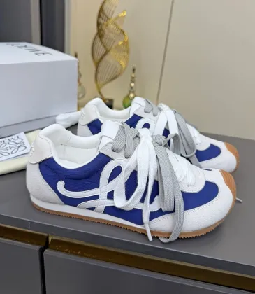 LOEWE Retro Runner Sneakers Unisex Nylon Cow Leather Sheepskin Lining Trainers #A66582
