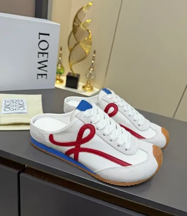 LOEWE Retro Runner Sneakers Unisex Nylon Cow Leather Sheepskin Lining Trainers #A66583