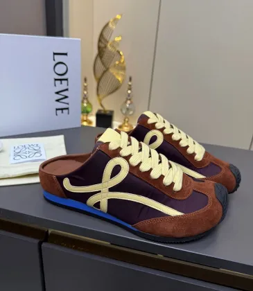 LOEWE Retro Runner Sneakers Unisex Nylon Cow Leather Sheepskin Lining Trainers #A66584