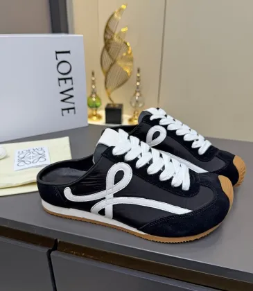 LOEWE Retro Runner Sneakers Unisex Nylon Cow Leather Sheepskin Lining Trainers #A66585