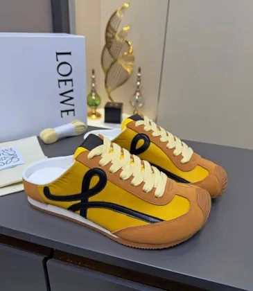 LOEWE Retro Runner Sneakers Unisex Nylon Cow Leather Sheepskin Lining Trainers #A66589