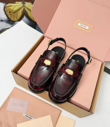 Miu Miu Women's Glossy Leather Slingback Loafer Sandals #A66088 Miu Miu Women's Glossy Leather Slingback Loafer Sandals #A66088