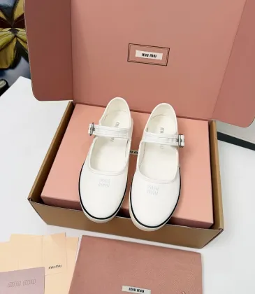 Miu Miu Women's Retro Calfskin Leather Ballet Flats #A66075 Miu Miu Women's Retro Calfskin Leather Ballet Flats #A66075