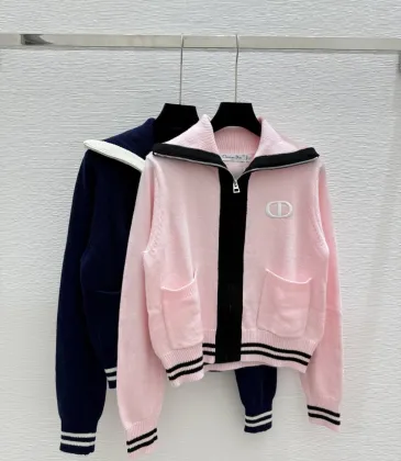 D-ior Women's Cardigans Zip - Up Style with Contrast Trims, Brand Emblem and Functional Pockets #A54858 D-ior Women's Cardigans Zip - Up Style with Contrast Trims, Brand Emblem and Functional Pockets #A54858