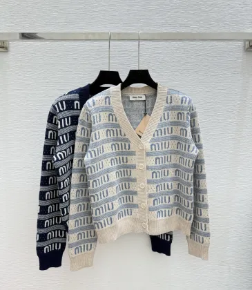 2025 Miu Miu Women's Wool Cardigan with Signature Logo Pattern V neck and Chic Design #A54843 2025 Miu Miu Women's Wool Cardigan with Signature Logo Pattern V neck and Chic Design #A54843