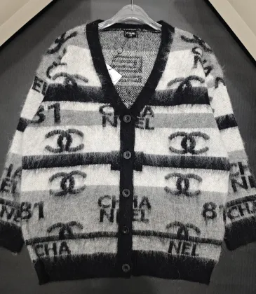 Chanel Women's V-Neck Mohair Knit Cardigan with All-Over Logo Pattern #A54574 Chanel Women's V-Neck Mohair Knit Cardigan with All-Over Logo Pattern #A54574