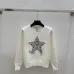 D-ior Women's Authentic Luxury Cozy Knit Sweater with Intricate Sparkling Star Sequin Embellishment and Classic Crew Neck Design #A56307