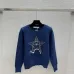 D-ior Women's Authentic Luxury Cozy Knit Sweater with Intricate Sparkling Star Sequin Embellishment and Classic Crew Neck Design #A56307