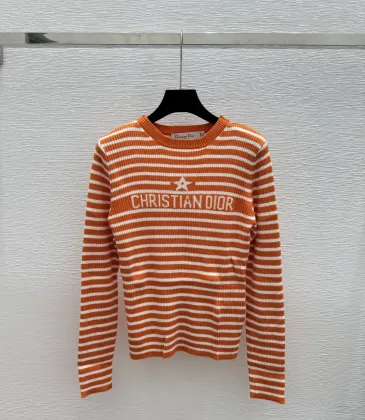D-ior Women's Striped Crewneck Knit Sweater with Star and Logo #A54829 D-ior Women's Striped Crewneck Knit Sweater with Star and Logo #A54829