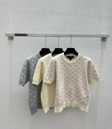 Ladies LV Monogram Knit Short Sleeve Crew Neck Blouse #A62508