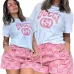 2025 Special Price Gucci Style Logo T-Shirtamp; Monogram Shorts Set - Designer Women's Summer Outfit #A54157