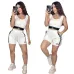 ALO Yoga Inspired Crop Tankamp; Shorts Set - Athletic Lounge Wear #A54156