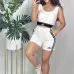 ALO Yoga Inspired Crop Tankamp; Shorts Set - Athletic Lounge Wear #A54156