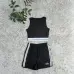 ALO Yoga Inspired Crop Tankamp; Shorts Set - Athletic Lounge Wear #A54156