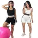 ALO Yoga Inspired Crop Tankamp; Shorts Set - Athletic Lounge Wear #A54156