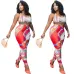 Vibrant Gucci Inspired Abstract Print Sports Braamp; Leggings Set - Women's High-Fashion Activewear Ensemble for Bold Style #A54160