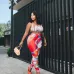 Vibrant Gucci Inspired Abstract Print Sports Braamp; Leggings Set - Women's High-Fashion Activewear Ensemble for Bold Style #A54160