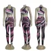 Vibrant Gucci Inspired Abstract Print Sports Braamp; Leggings Set - Women's High-Fashion Activewear Ensemble for Bold Style #A54160