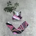 Vibrant Gucci Inspired Abstract Print Sports Braamp; Leggings Set - Women's High-Fashion Activewear Ensemble for Bold Style #A54160