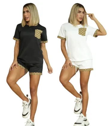 Women's Gucci GG Pattern T-Shirt Shorts Set price drop #A46484 Women's Gucci GG Pattern T-Shirt Shorts Set price drop #A46484